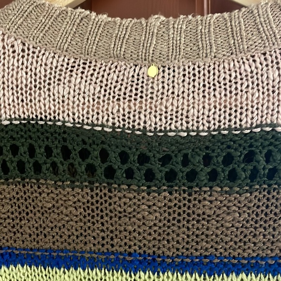 Anthropologie Harlyn Stitched & Striped Pullover Open Knit Sweater S - Picture 6 of 6